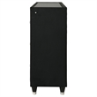 Pemberly Row 8-Drawer Velvet Upholstered LED Flame Box Dresser in Black