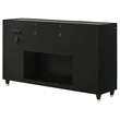 Pemberly Row 8-Drawer Velvet Upholstered LED Flame Box Dresser in Black