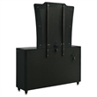Pemberly Row 8-Drawer Velvet Upholstered LED Dresser with Mirror in Black