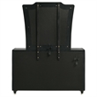 Pemberly Row 8-Drawer Velvet Upholstered LED Dresser with Mirror in Black