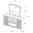 Pemberly Row 8-Drawer Velvet LED Flame Box Dresser and Mirror in Black