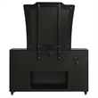 Pemberly Row 8-Drawer Velvet LED Flame Box Dresser and Mirror in Black