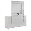 Pemberly Row 6-drawer Wood Dresser Cabinet with Mirror in White High Gloss