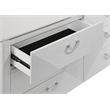 Pemberly Row 6-drawer Wood Dresser Cabinet with Mirror in White High Gloss