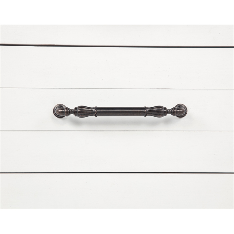 Pemberly Row 2-drawer Wood Nightstand with Dual USB in Vintage White