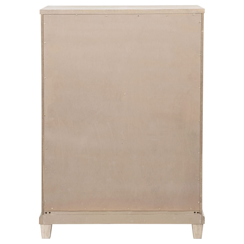 Pemberly Row 5-drawer Coastal Wood Chest of Drawers in Washed Oak Brown