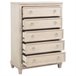 Pemberly Row 5-drawer Coastal Wood Chest of Drawers in Washed Oak Brown