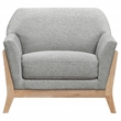 Pemberly Row Mid-Century Fabric Flared Arm Accent Chair in Gray/Blonde