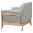 Pemberly Row Mid-Century Fabric Flared Arm Accent Chair in Gray/Blonde