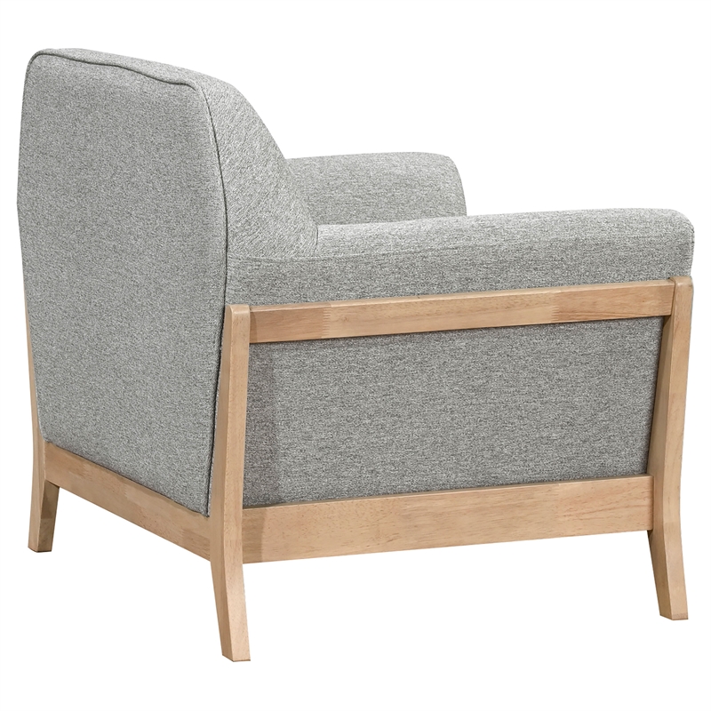 Pemberly Row Mid-Century Fabric Flared Arm Accent Chair in Gray/Blonde