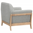 Pemberly Row Mid-Century Fabric Flared Arm Accent Chair in Gray/Blonde