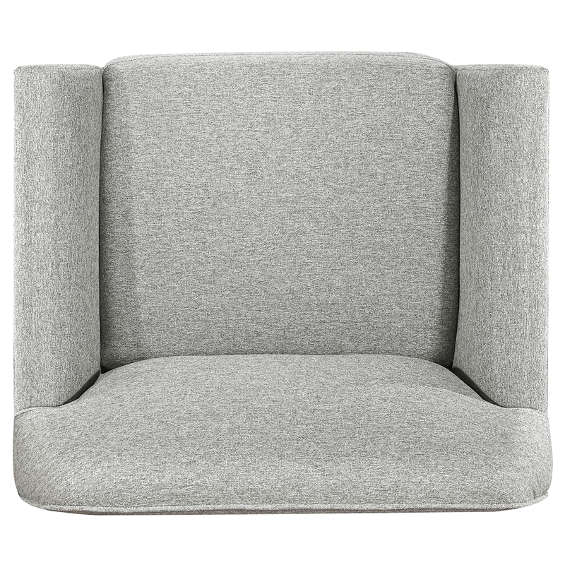 Pemberly Row Mid-Century Fabric Flared Arm Accent Chair in Gray/Blonde
