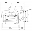 Pemberly Row Mid-Century Fabric Flared Arm Accent Chair in Gray/Blonde