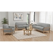 Pemberly Row 3-Piece Upholstered Fabric Flared Arm Sofa Set in Gray