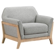 Pemberly Row 3-Piece Upholstered Fabric Flared Arm Sofa Set in Gray