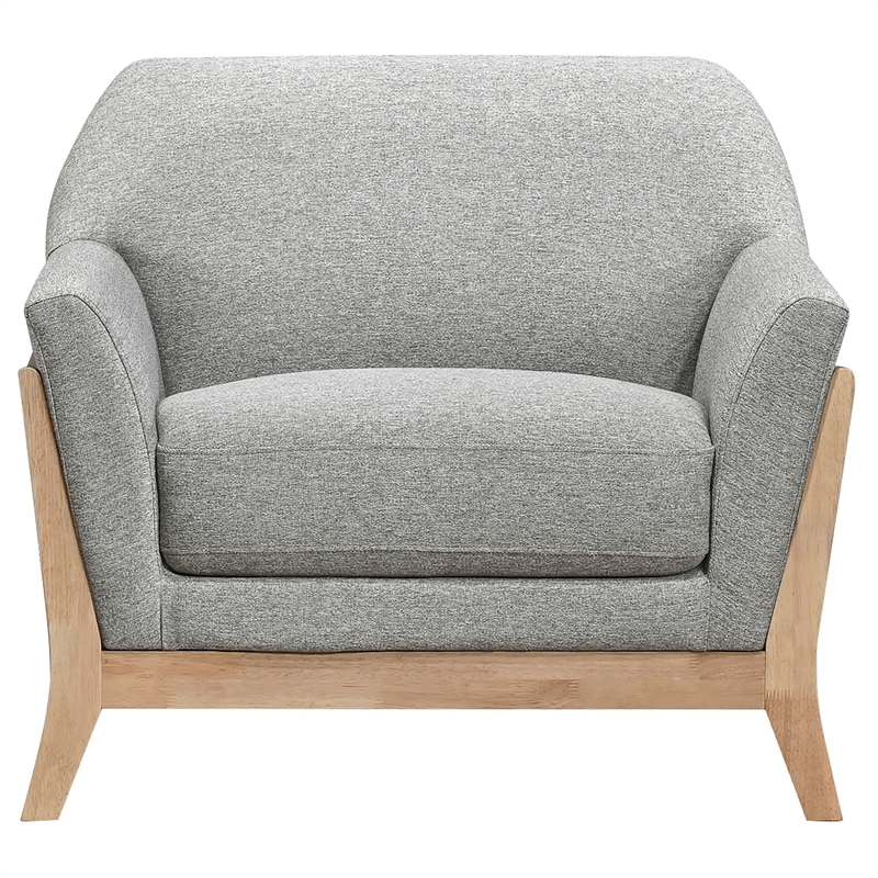 Pemberly Row 3-Piece Upholstered Fabric Flared Arm Sofa Set in Gray