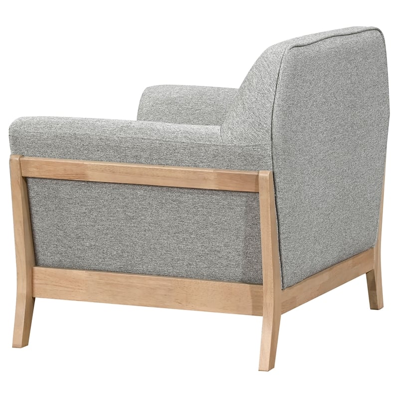 Pemberly Row 3-Piece Upholstered Fabric Flared Arm Sofa Set in Gray