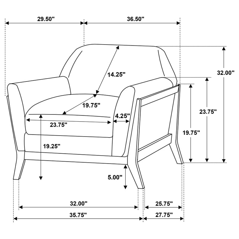 Pemberly Row 3-Piece Upholstered Fabric Flared Arm Sofa Set in Gray