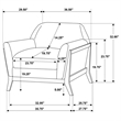 Pemberly Row 3-Piece Upholstered Fabric Flared Arm Sofa Set in Gray