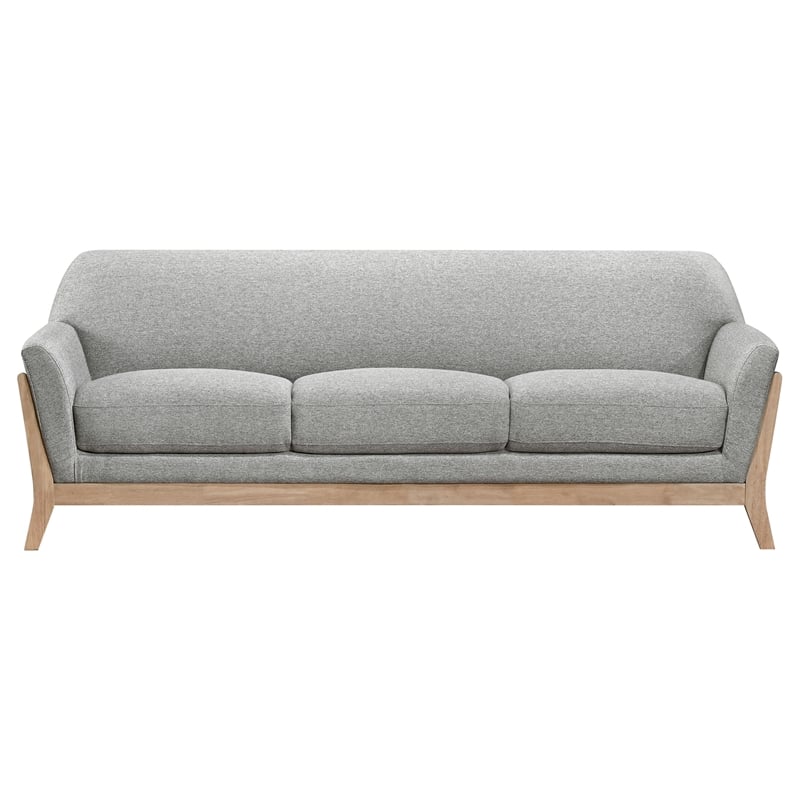 Pemberly Row 3-Piece Upholstered Fabric Flared Arm Sofa Set in Gray
