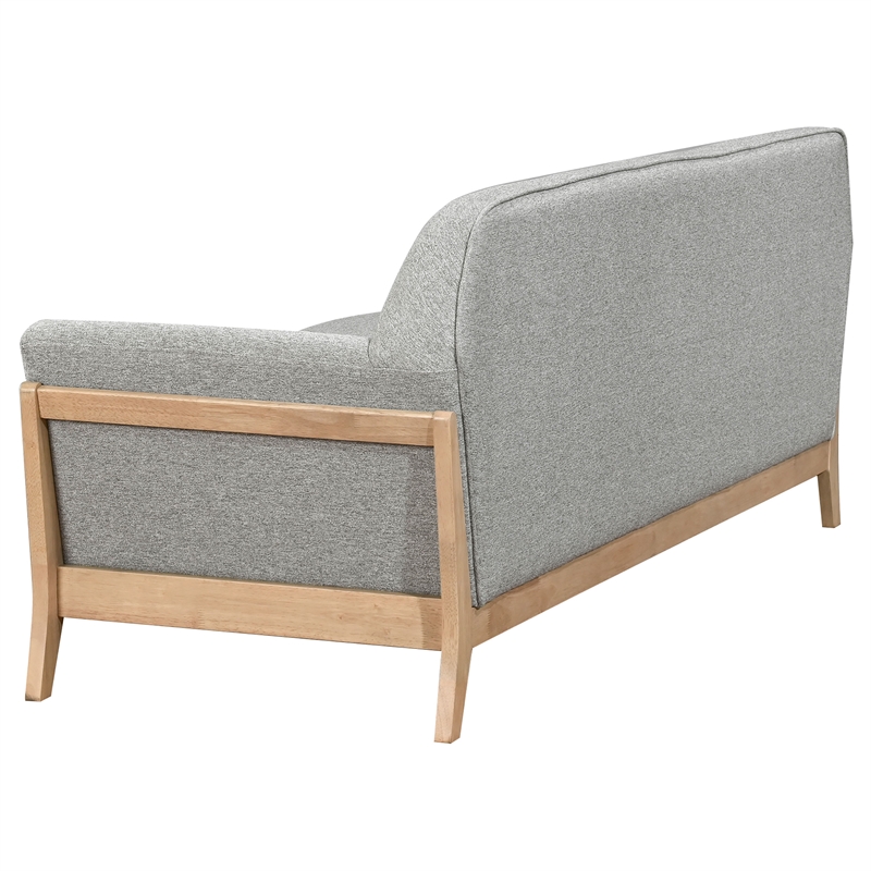 Pemberly Row 3-Piece Upholstered Fabric Flared Arm Sofa Set in Gray