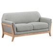 Pemberly Row 3-Piece Upholstered Fabric Flared Arm Sofa Set in Gray