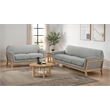 Pemberly Row 2-Piece Upholstered Fabric Flared Arm Sofa Set in Gray
