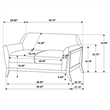 Pemberly Row 2-Piece Upholstered Fabric Flared Arm Sofa Set in Gray