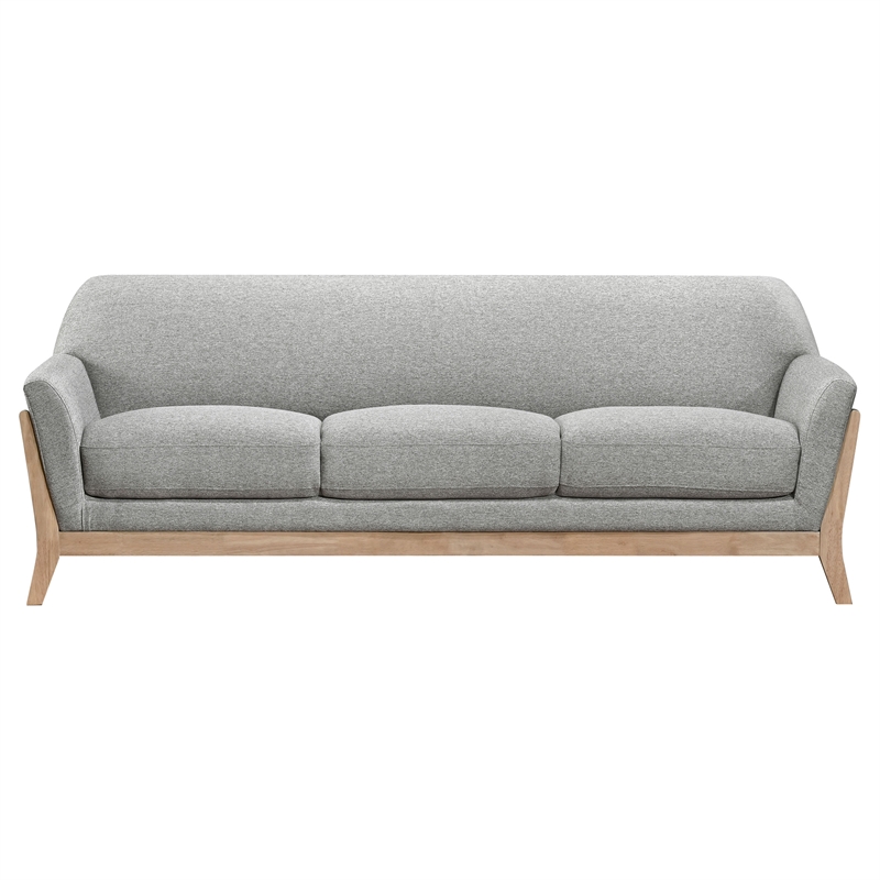 Pemberly Row 2-Piece Upholstered Fabric Flared Arm Sofa Set in Gray