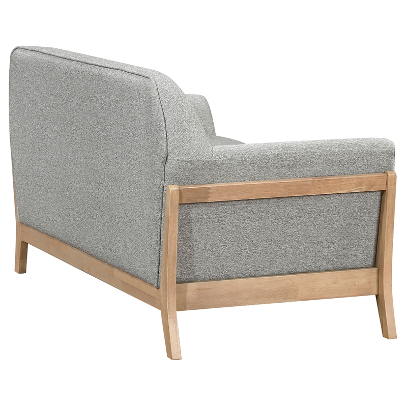 Pemberly Row 2-Piece Upholstered Fabric Flared Arm Sofa Set in Gray