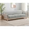 Pemberly Row Mid-Century Modern Upholstered Fabric Flared Arm Sofa in Gray