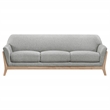 Pemberly Row Mid-Century Modern Upholstered Fabric Flared Arm Sofa in Gray