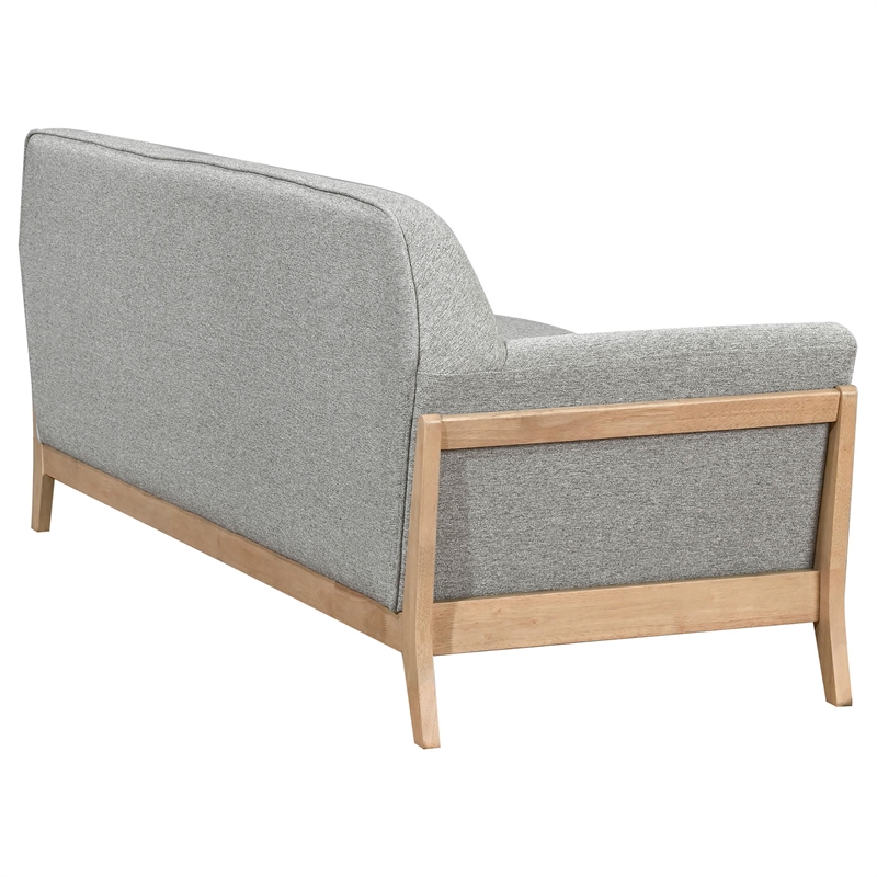 Pemberly Row Mid-Century Modern Upholstered Fabric Flared Arm Sofa in Gray