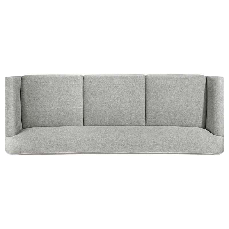 Pemberly Row Mid-Century Modern Upholstered Fabric Flared Arm Sofa in Gray