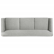 Pemberly Row Mid-Century Modern Upholstered Fabric Flared Arm Sofa in Gray