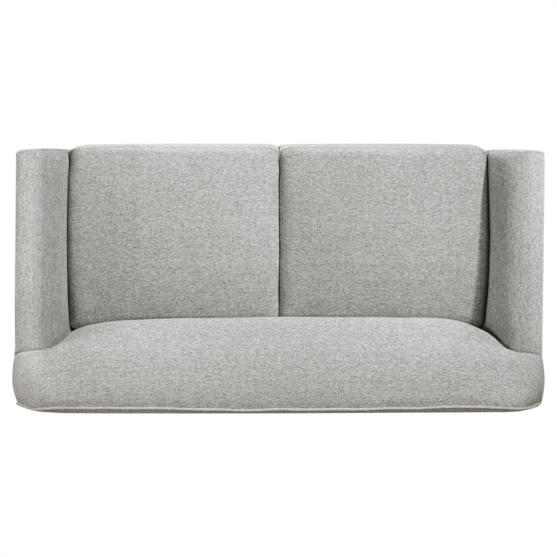 Pemberly Row Mid-Century Upholstered Fabric Flared Arm Loveseat in Gray
