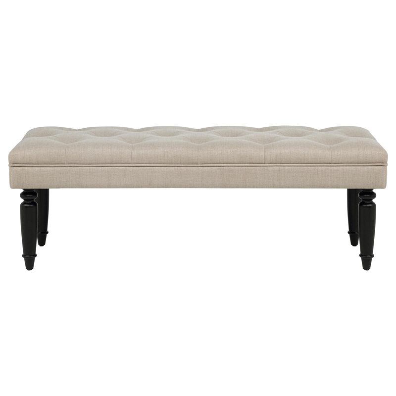 Pemberly Row 52-inch Fabric Entryway Accent Bench in Latte Brown