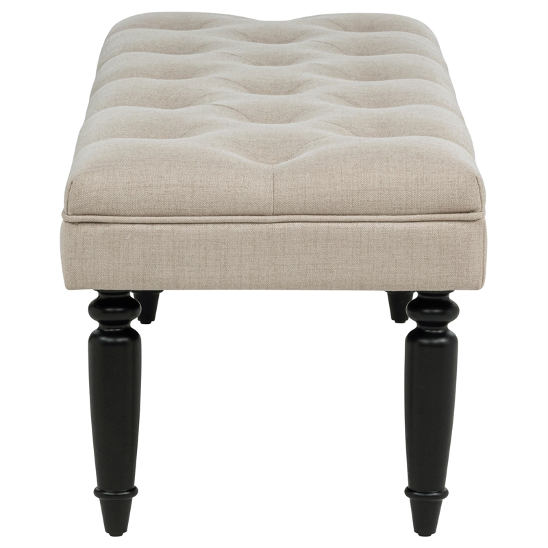 Pemberly Row 52-inch Fabric Entryway Accent Bench in Latte Brown