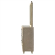 Pemberly Row 8-drawer Wood LED Flame Box Dresser with Mirror in Ivory/Camel