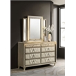 Pemberly Row 8-drawer Wood LED Dresser with Mirror in Ivory/Camel