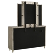 Pemberly Row 8-drawer Wood LED Dresser with Mirror in Ivory/Camel