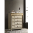 Pemberly Row 5-drawer Traditional Wood LED Chest in Ivory/Camel