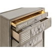 Pemberly Row 5-drawer Traditional Wood LED Chest in Ivory/Camel