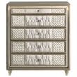 Pemberly Row 5-drawer Traditional Wood LED Chest in Ivory/Camel