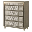 Pemberly Row 5-drawer Traditional Wood LED Chest in Ivory/Camel