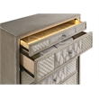 Pemberly Row 5-drawer Traditional Wood LED Chest in Ivory/Camel
