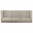 Pemberly Row Upholstered Fabric Panel Arm Sofa in Taupe Brown