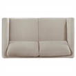 Pemberly Row Upholstered Fabric Panel Arm Loveseat in Taupe Brown