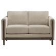 Pemberly Row 2-Piece Upholstered Fabric Panel Arm Sofa Set in Taupe Brown