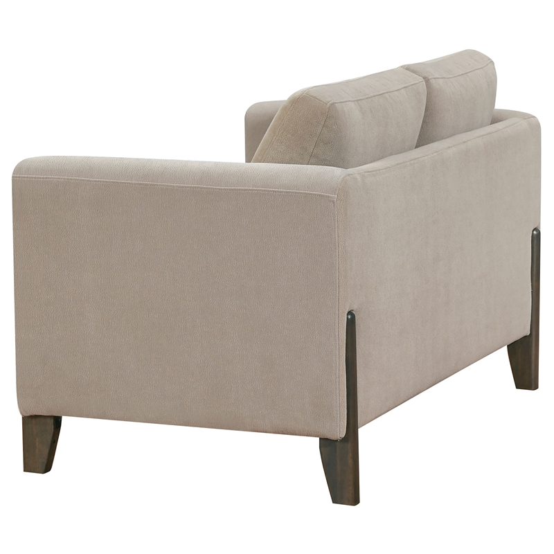 Pemberly Row 2-Piece Upholstered Fabric Panel Arm Sofa Set in Taupe Brown